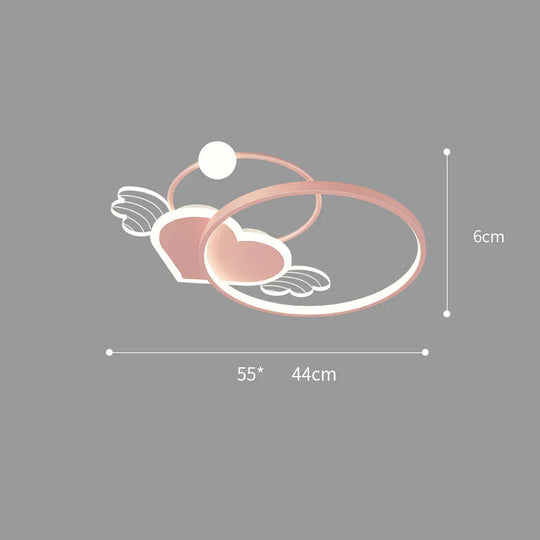 Ceiling Lamp Bedroom Modern Warm Romantic Nordic Creative Personality Love Girl Room Pink / A Tri -