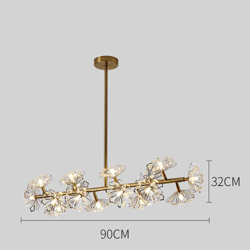 Simple Bedroom Restaurant Crystal Creative Personality Living Room Bouquet Dandelion Chandelier