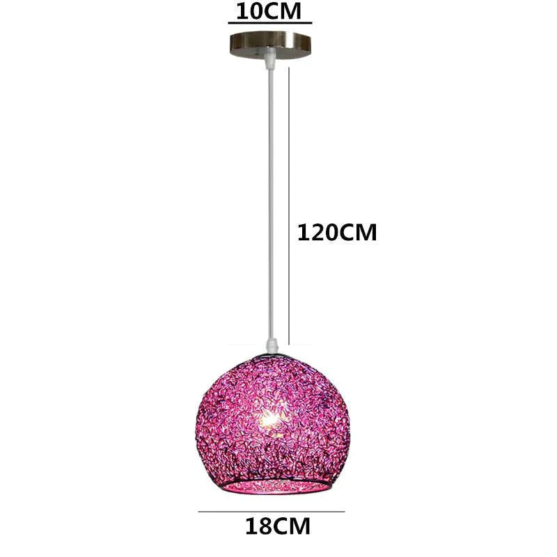 Simple Nordic Aluminum Chandelier Purple / Without Bulbs Pendant