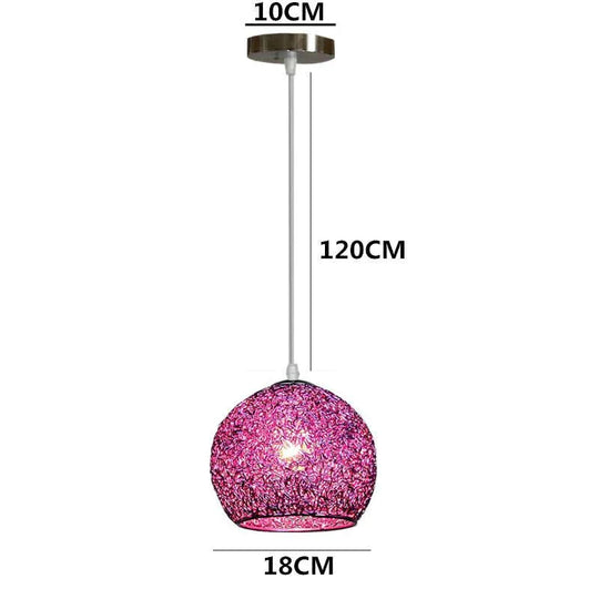 Simple Nordic Aluminum Chandelier Purple / Without Bulbs Pendant