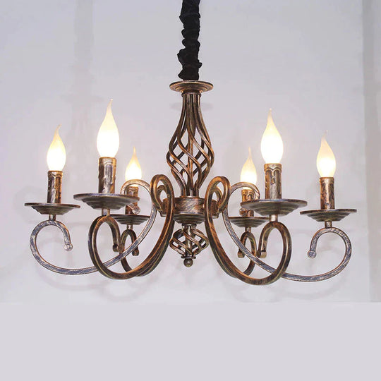Retro Chandelier American Country Creative Wrought Iron Personality Pendant