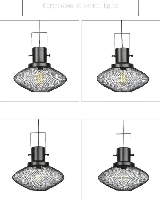 American Retro Iron Mesh Chandelier Pendant