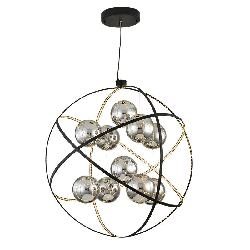 Nordic Creative Globe Restaurant Chandelier Personality Led Cafe Duplex Building Lamps Pendant