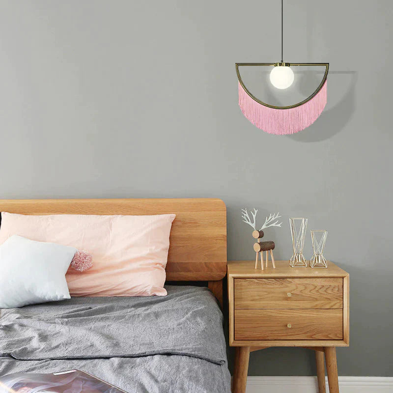 Simple Creative Tasser Chandeliers Pink Pendant
