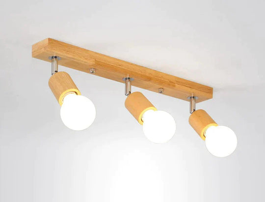 Simple Solid Wood Art Track Spotlight Bathroom Mirror Front Light Led Restaurant Ceiling