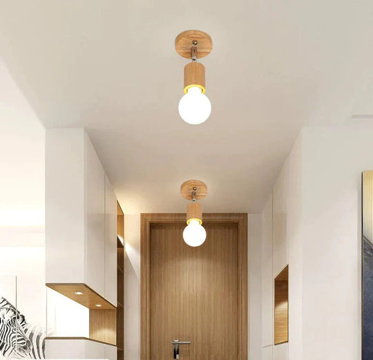 Simple Solid Wood Art Track Spotlight Bathroom Mirror Front Light Led Restaurant Ceiling