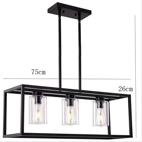 Rectangular Chandelier Dining Table Lamp Creative Simplicity Bar Living Room Marble Glass Downward