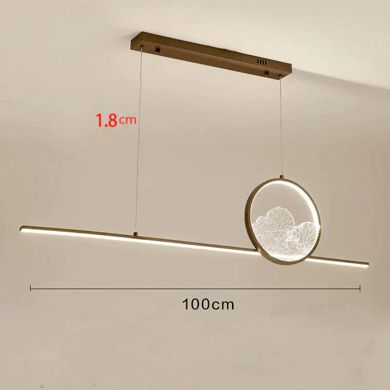Restaurant Chandelier Led Rectangular Living Room Zen Landscape Teahouse Simple Bar Study Lamp