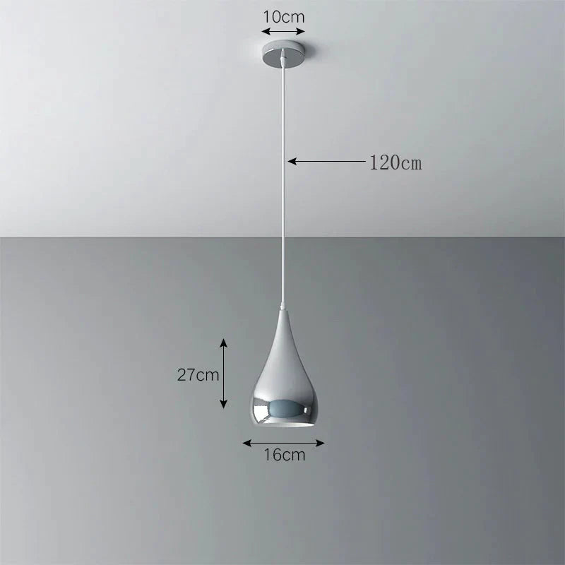 Creative Chandelier Modern Light Luxury Restaurant Simple Single Head Three Silver Bar Milk Tea