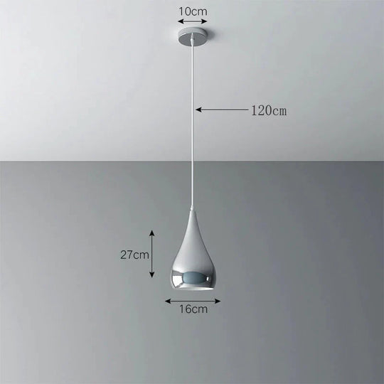 Creative Chandelier Modern Light Luxury Restaurant Simple Single Head Three Silver Bar Milk Tea