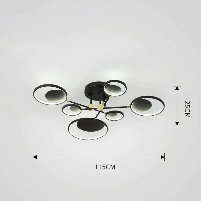 Simple Modern Home Atmosphere Living Room Led Ceiling Lamp Creative Personality Bedroom Study Black