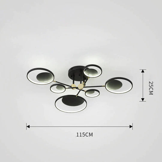 Simple Modern Home Atmosphere Living Room Led Ceiling Lamp Creative Personality Bedroom Study Black