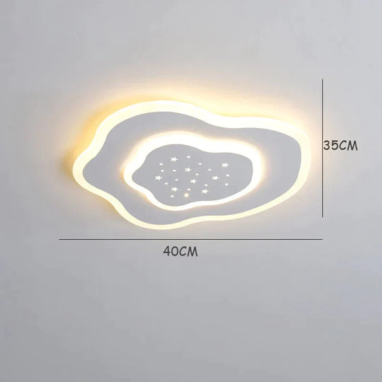 Creative Cloud Stars Ceiling Lamp Bedroom Room Modern Simple And Warm White / Light Dia40Cm