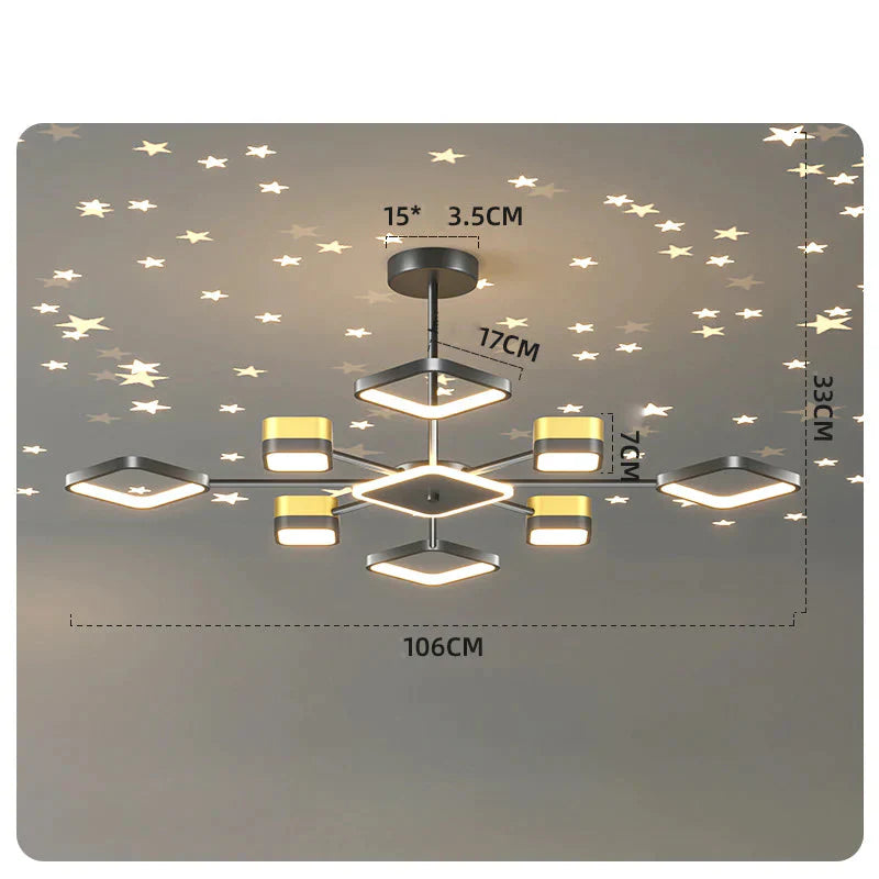 Atmosphere Light Luxury Living Room Lamp Wrought Iron Starry Sky Dining Creative Personality In The