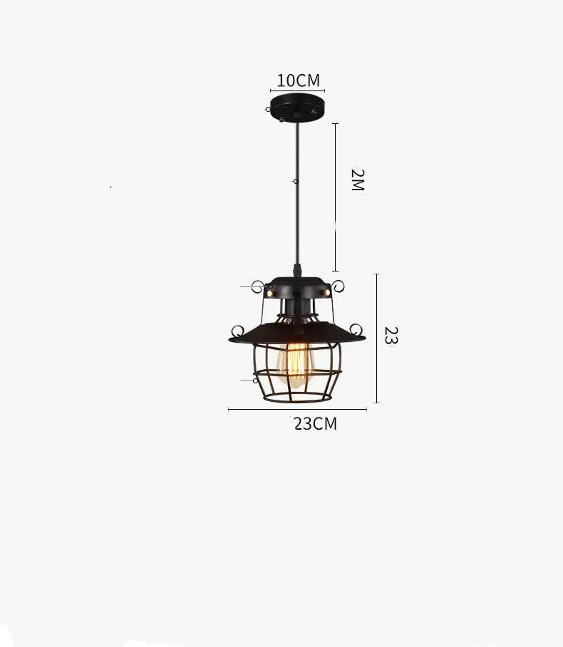 Restaurant Bar Wrought Iron Chandelier Retro Aisle Stairs Cafe Lamps Pendant