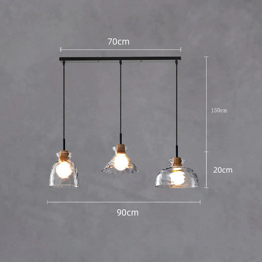 Designer’s Lamp Log Glass Small Chandelier Minimalist Dining Room Bar Staircase Porch Bedside 3