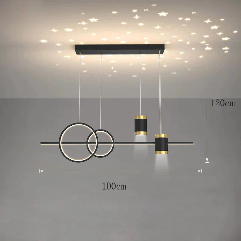 Dining Light Luxury Chandelier Modern Simple Long Room Table Bar Designer Creative Starry Sky Lamps