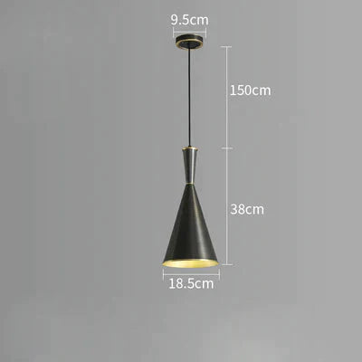 Bedroom Bedside Copper Personality Simple Cafe Bar Single Head Three Restaurant Chandelier Black /