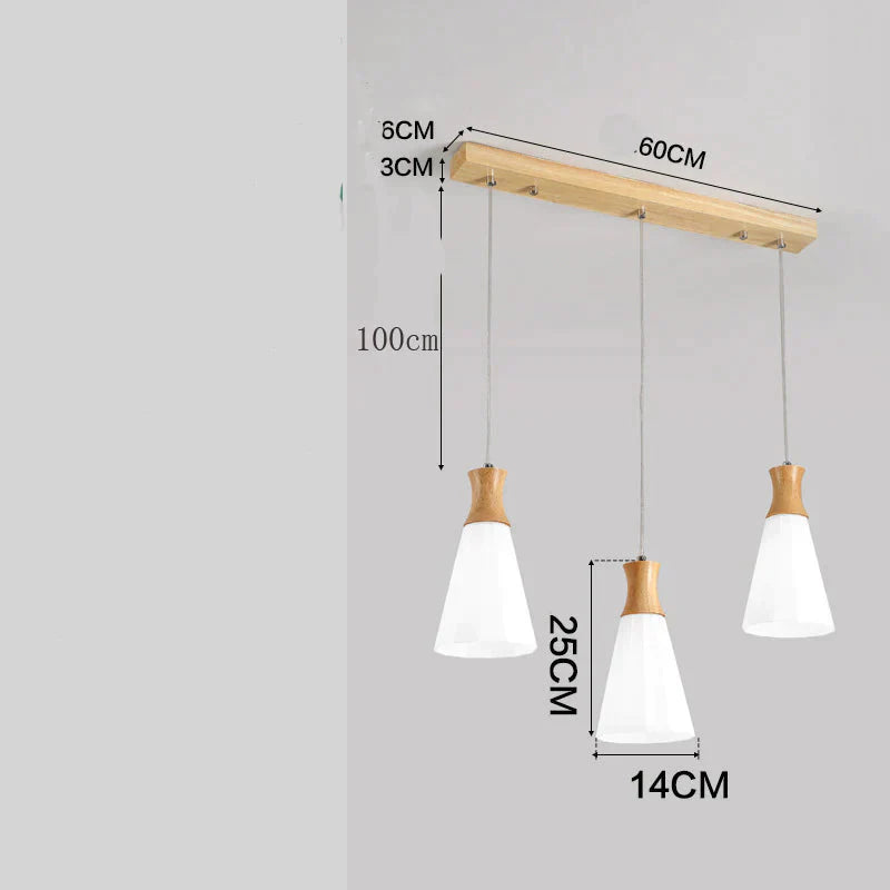 Nordic Restaurant Small Chandelier Solid Wood Creative Personality Japanese Single Head Bedside