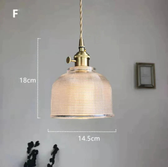 Brass Glass Bell Bedside Chandelier Nordic Simple Restaurant Bar Porch Balcony Lamp F Pendant