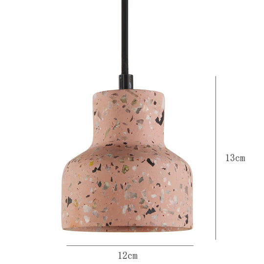 Semi - Transparent Cement Chandelier Creative Personality Bedside Dining Room Terrazzo Color Led