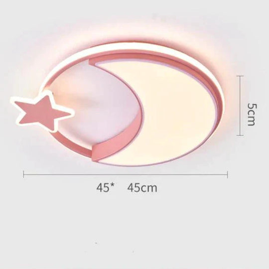 Children’s Room Lamp Bedroom Simple Modern Ceiling Nordic Cartoon Creative Star Moon D / Warm