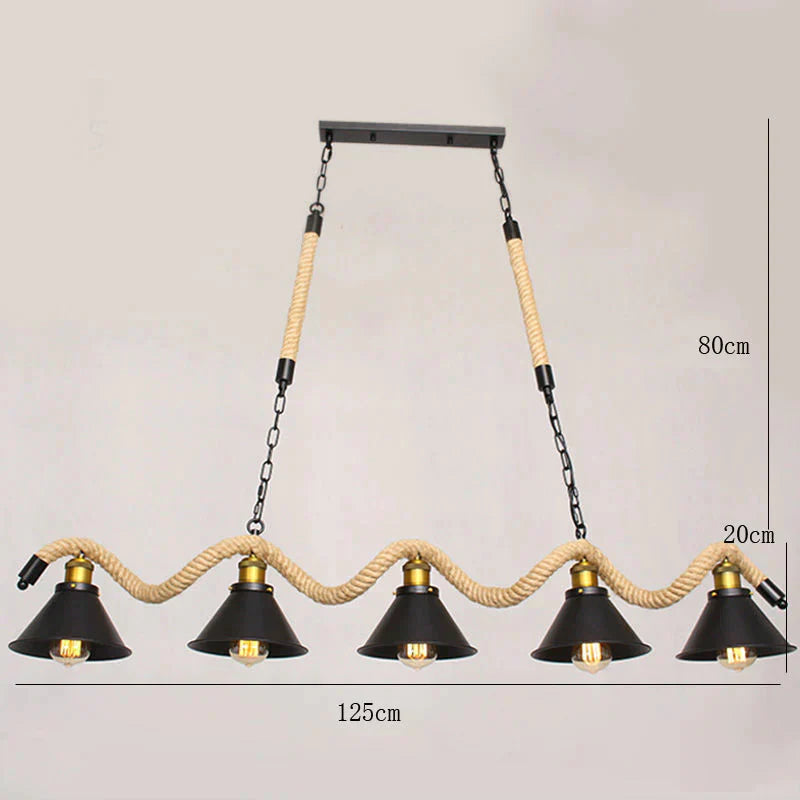 Creative Dining Hall Lamp Bar Personalized Hemp Rope Chandelier Coffee Shop Internet Cafe Lamps