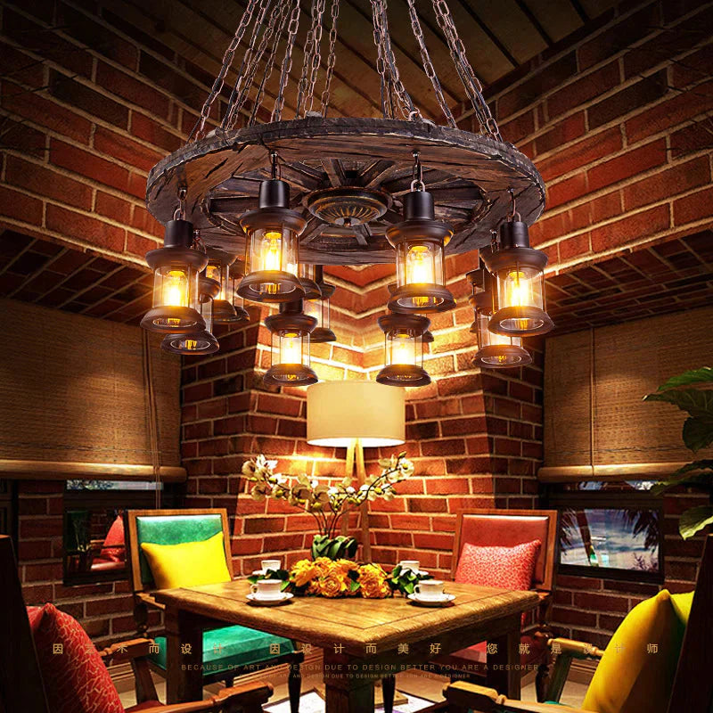 Industrial Wind Chandeliers American Country Restaurant Chandelier Creative Lights Pendant