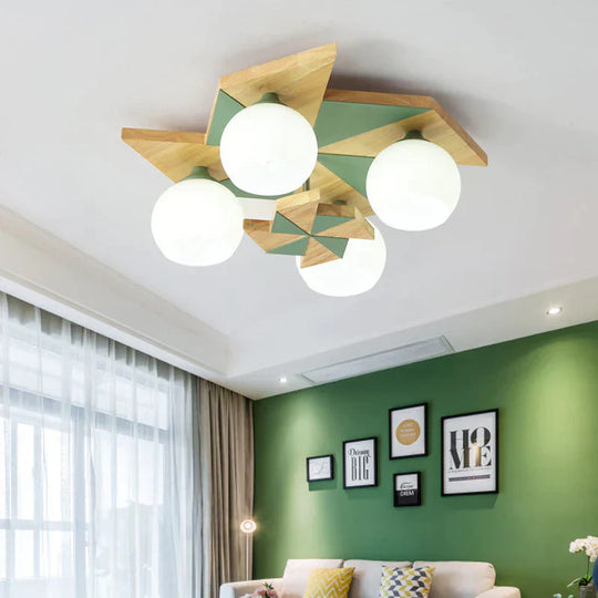 Nordic Log Gale Children’s Bedroom Ceiling Lamp