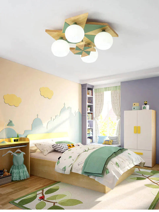 Nordic Log Gale Children’s Bedroom Ceiling Lamp