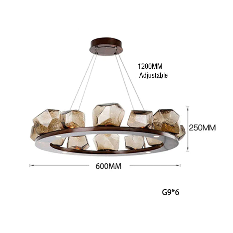 Nordic Creative Living Room Chandelier Modern Minimalist Shaped Glass 6 Heads / White Light Pendant