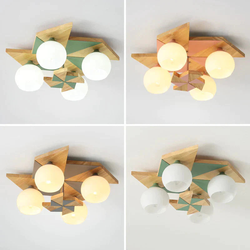 Nordic Log Gale Children’s Bedroom Ceiling Lamp