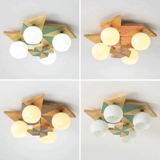 Nordic Log Gale Children’s Bedroom Ceiling Lamp