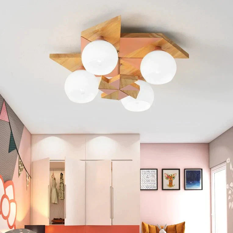 Nordic Log Gale Children’s Bedroom Ceiling Lamp