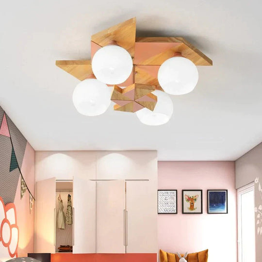 Nordic Log Gale Children’s Bedroom Ceiling Lamp