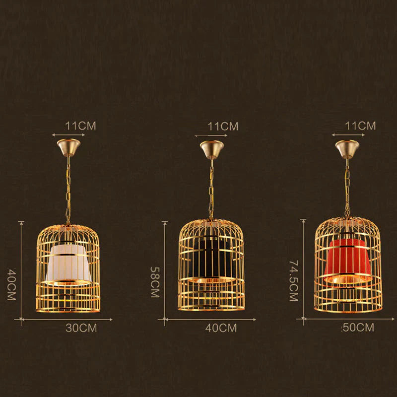 Wrought Iron Birdcage Chandelier Boutique Decoration Post - Modern Dining Hall Lamp Pendant