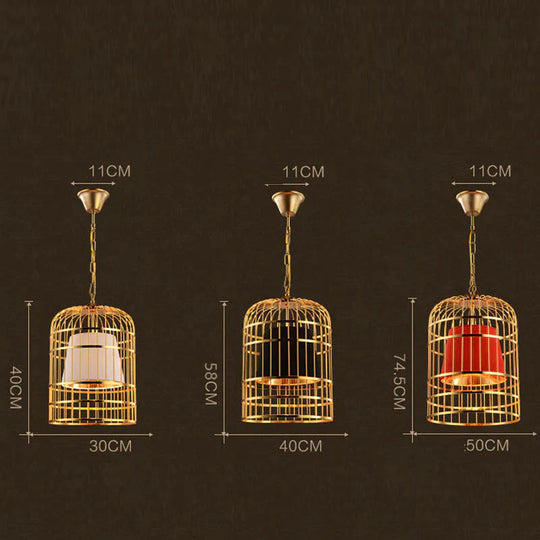 Wrought Iron Birdcage Chandelier Boutique Decoration Post - Modern Dining Hall Lamp Pendant