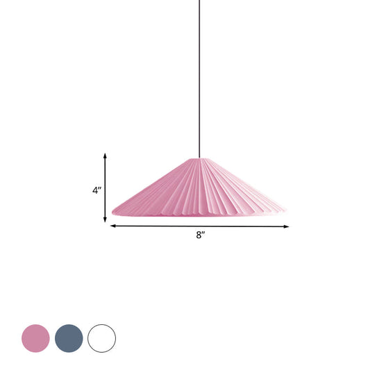 Federica - Nordic White/Pink/Blue Ribbed Cone Pendant Light Style 1 Living Room Hanging Lamp