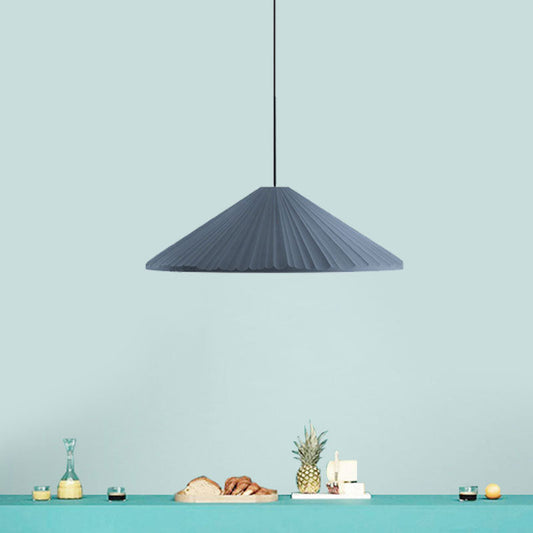 Federica - Nordic White/Pink/Blue Ribbed Cone Pendant Light Style 1 Living Room Hanging Lamp