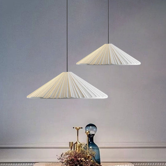 Federica - Nordic White/Pink/Blue Ribbed Cone Pendant Light Style 1 Living Room Hanging Lamp