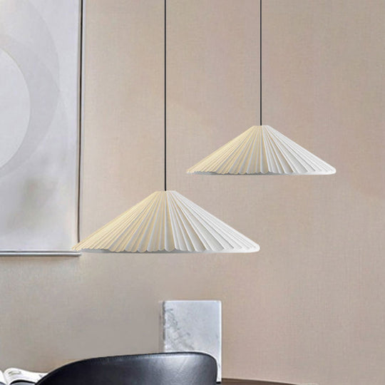Federica - Nordic White/Pink/Blue Ribbed Cone Pendant Light Style 1 Living Room Hanging Lamp