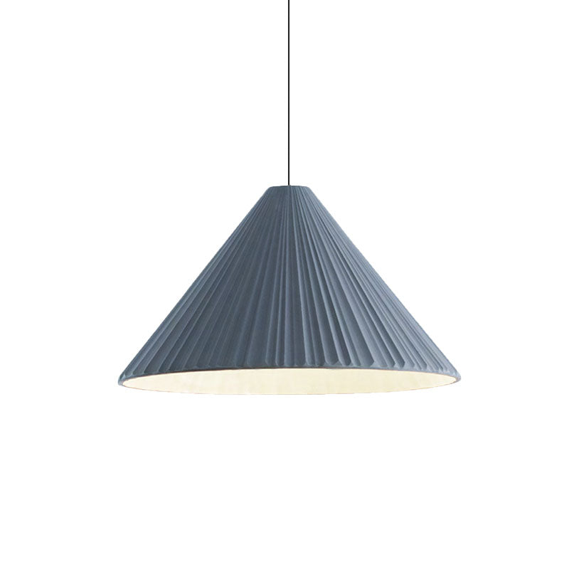 Federica - Nordic White/Pink/Blue Ribbed Cone Pendant Light Style 1 Living Room Hanging Lamp