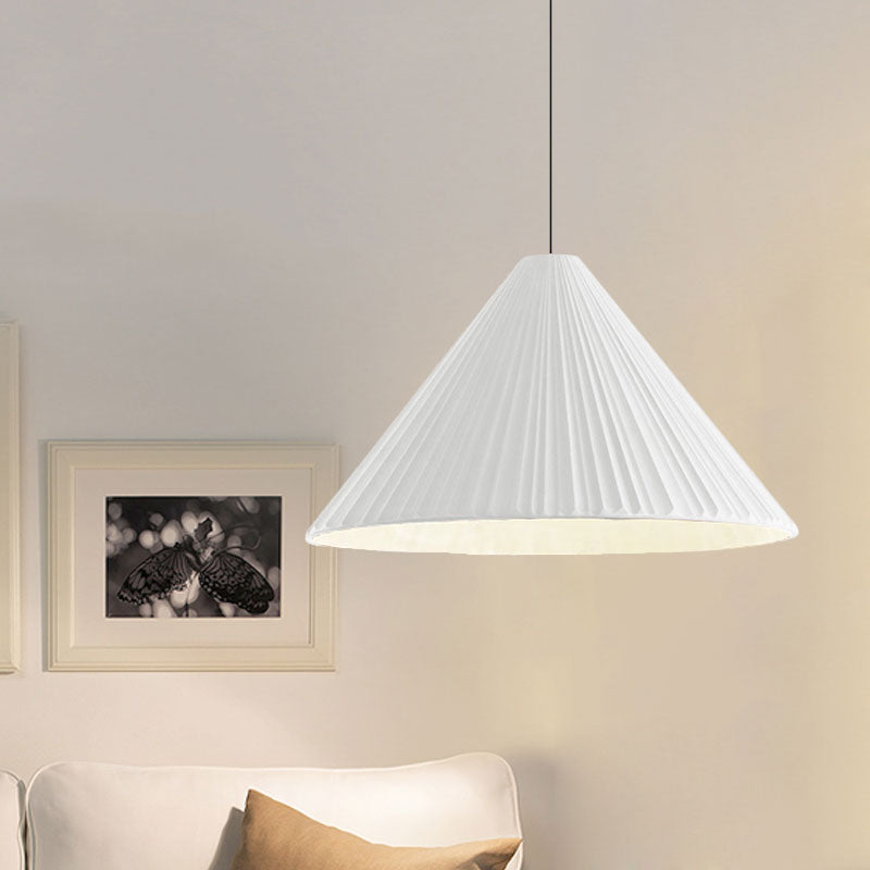 Federica - Nordic White/Pink/Blue Ribbed Cone Pendant Light Style 1 Living Room Hanging Lamp