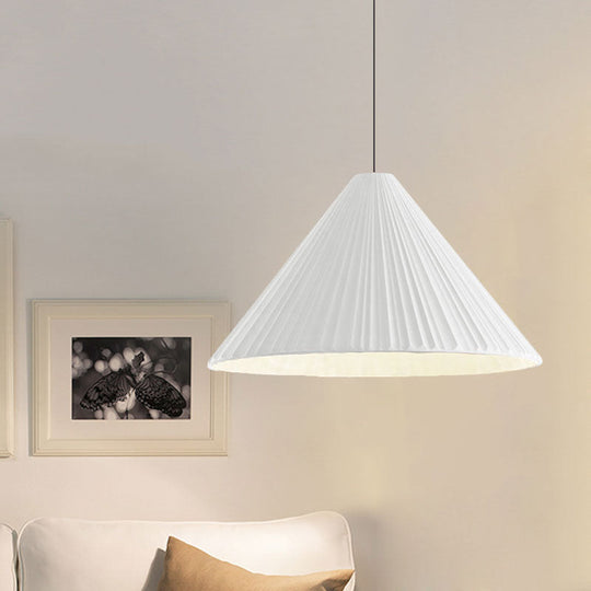 Federica - Nordic White/Pink/Blue Ribbed Cone Pendant Light Style 1 Living Room Hanging Lamp
