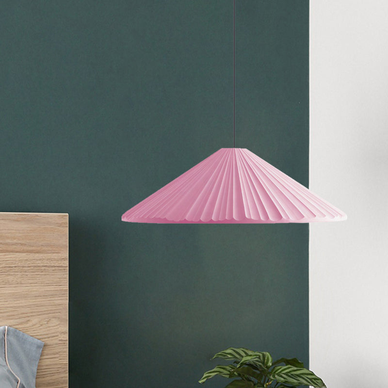 Federica - Nordic White/Pink/Blue Ribbed Cone Pendant Light Style 1 Living Room Hanging Lamp