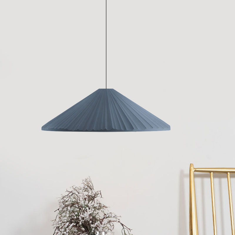 Federica - Nordic White/Pink/Blue Ribbed Cone Pendant Light Style 1 Living Room Hanging Lamp