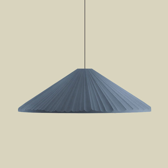 Federica - Nordic White/Pink/Blue Ribbed Cone Pendant Light Style 1 Living Room Hanging Lamp