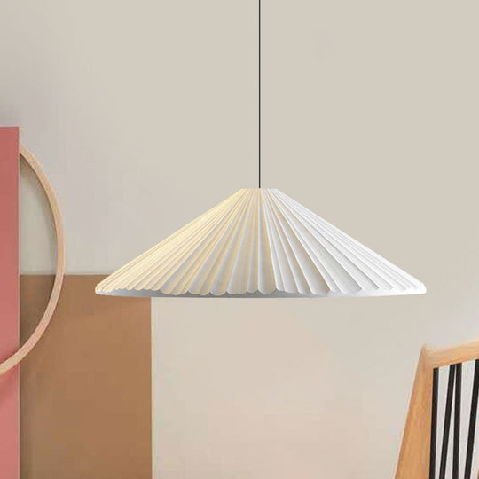 Federica - Nordic White/Pink/Blue Ribbed Cone Pendant Light Style 1 Living Room Hanging Lamp