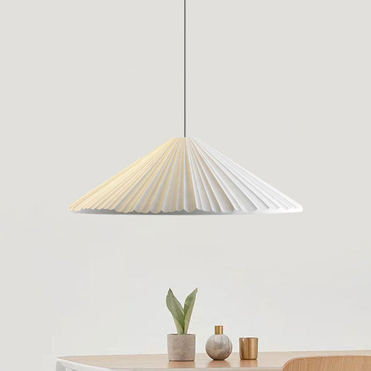 Federica - Nordic White/Pink/Blue Ribbed Cone Pendant Light Style 1 Living Room Hanging Lamp