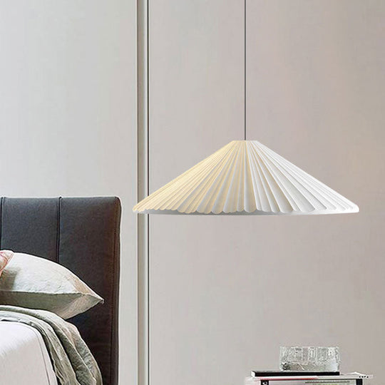 Federica - Nordic White/Pink/Blue Ribbed Cone Pendant Light Style 1 Living Room Hanging Lamp